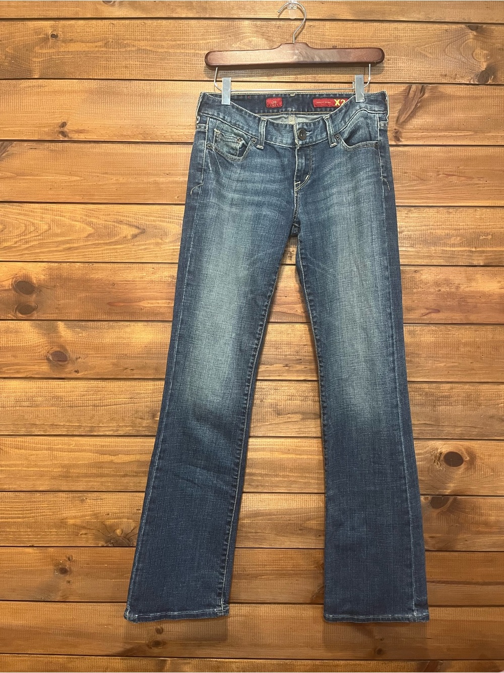 X2 Quality Denim w10 Boot Cut Jeans Low Rise Size 2L Medium Wash Y2K